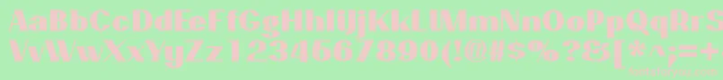 PassionsanspdaqBlack-fontti – vaaleanpunaiset fontit vihreällä taustalla