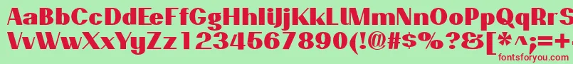 PassionsanspdaqBlack-fontti – punaiset fontit vihreällä taustalla