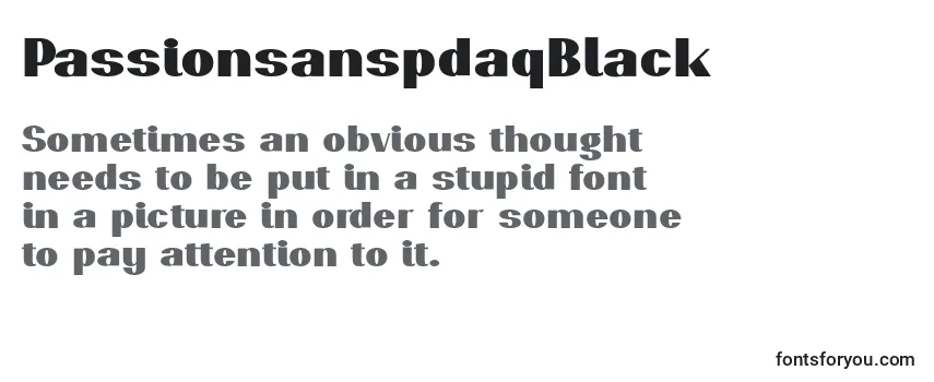 Review of the PassionsanspdaqBlack Font