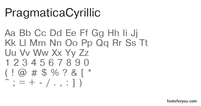Czcionka PragmaticaCyrillic – alfabet, cyfry, specjalne znaki