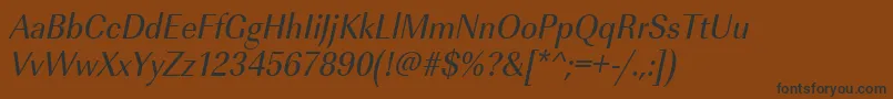 UrwimperialtextnarOblique-Schriftart – Schwarze Schriften auf braunem Hintergrund