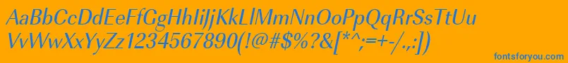 UrwimperialtextnarOblique Font – Blue Fonts on Orange Background