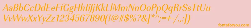 UrwimperialtextnarOblique Font – Orange Fonts on Pink Background