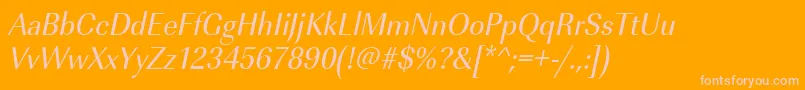 UrwimperialtextnarOblique Font – Pink Fonts on Orange Background