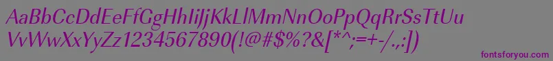 UrwimperialtextnarOblique Font – Purple Fonts on Gray Background
