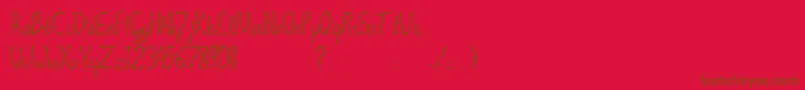 フォントOccultTechniique – 赤い背景に茶色の文字