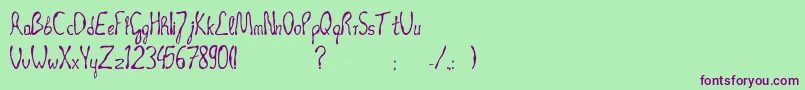 OccultTechniique Font – Purple Fonts on Green Background