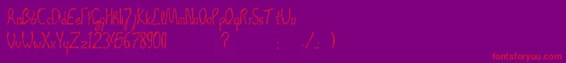 OccultTechniique Font – Red Fonts on Purple Background