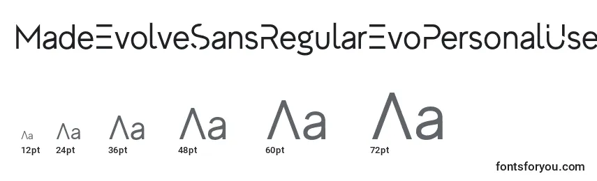MadeEvolveSansRegularEvoPersonalUse Font Sizes