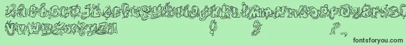 TheWorms Font – Black Fonts on Green Background