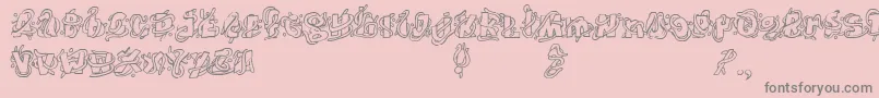 TheWorms-Schriftart – Graue Schriften auf rosa Hintergrund