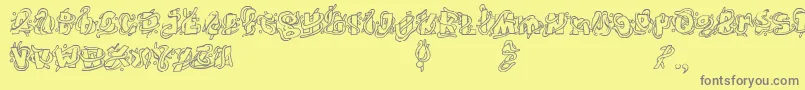 TheWorms Font – Gray Fonts on Yellow Background