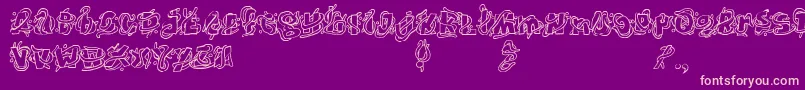 TheWorms Font – Pink Fonts on Purple Background