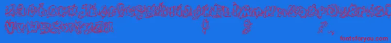 TheWorms Font – Red Fonts on Blue Background