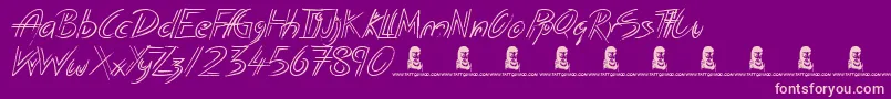 Fonte PottedBalls – fontes rosa em um fundo violeta