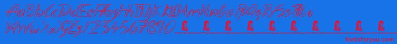 PottedBalls Font – Red Fonts on Blue Background