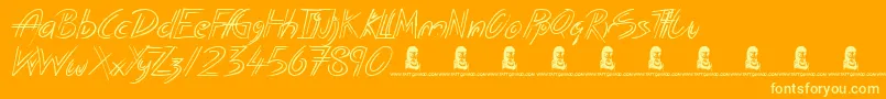 PottedBalls Font – Yellow Fonts on Orange Background