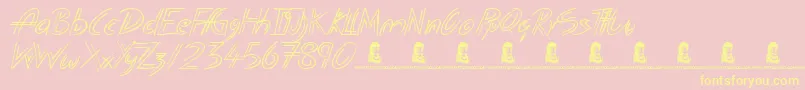 PottedBalls Font – Yellow Fonts on Pink Background