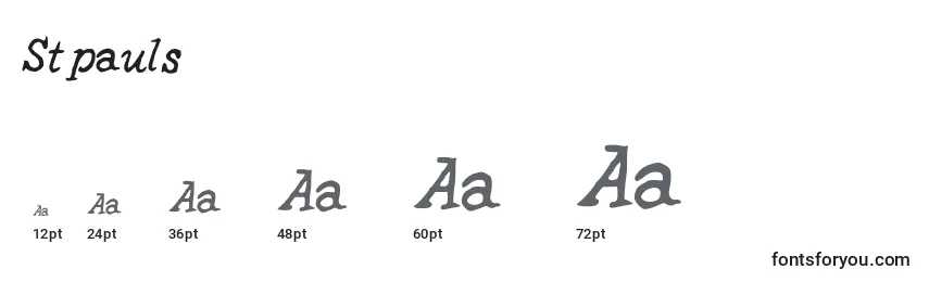 Размеры шрифта Stpauls