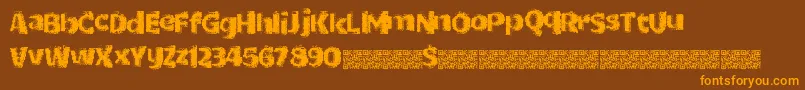 Dottricks Font – Orange Fonts on Brown Background