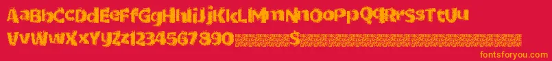 Dottricks Font – Orange Fonts on Red Background