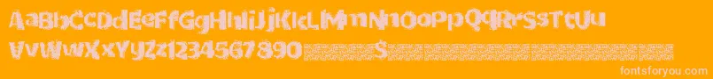 Dottricks-Schriftart – Rosa Schriften auf orangefarbenem Hintergrund