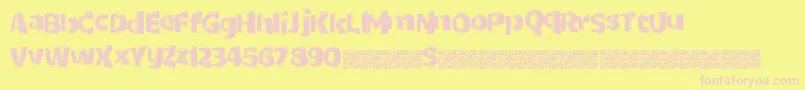 Dottricks Font – Pink Fonts on Yellow Background