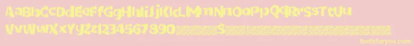 Dottricks Font – Yellow Fonts on Pink Background