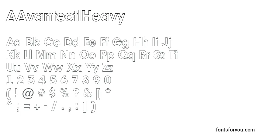 Шрифт AAvanteotlHeavy – алфавит, цифры, специальные символы