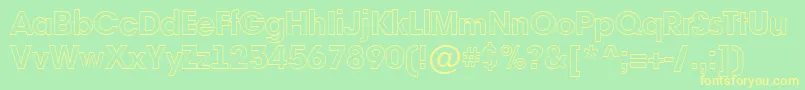 AAvanteotlHeavy Font – Yellow Fonts on Green Background