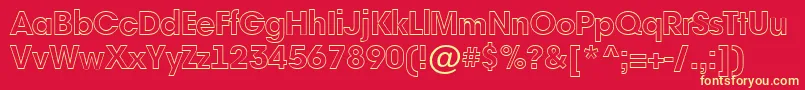 AAvanteotlHeavy Font – Yellow Fonts on Red Background
