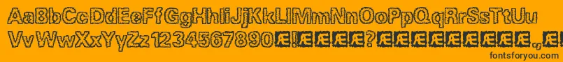 JaggedBrk Font – Black Fonts on Orange Background