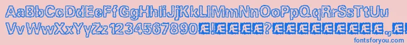 JaggedBrk Font – Blue Fonts on Pink Background