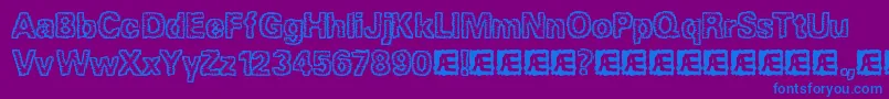 Fonte JaggedBrk – fontes azuis em um fundo violeta