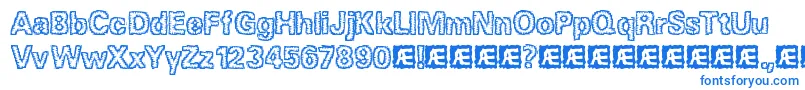 JaggedBrk-fontti – siniset fontit valkoisella taustalla