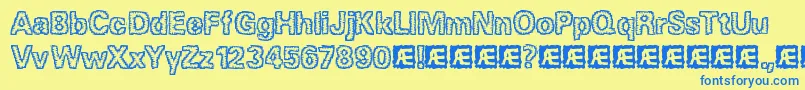 JaggedBrk Font – Blue Fonts on Yellow Background