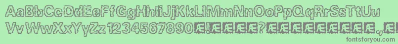 JaggedBrk Font – Gray Fonts on Green Background