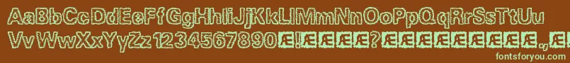 JaggedBrk Font – Green Fonts on Brown Background