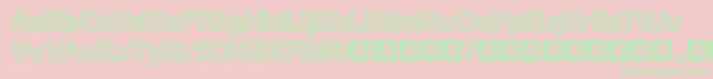 JaggedBrk Font – Green Fonts on Pink Background