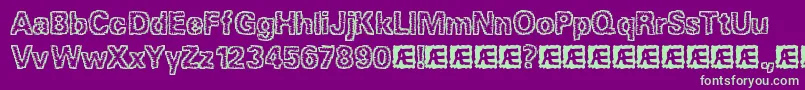 JaggedBrk-fontti – vihreät fontit violetilla taustalla