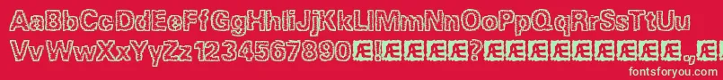 JaggedBrk Font – Green Fonts on Red Background