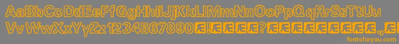 JaggedBrk Font – Orange Fonts on Gray Background