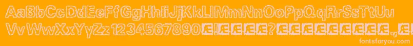 JaggedBrk Font – Pink Fonts on Orange Background