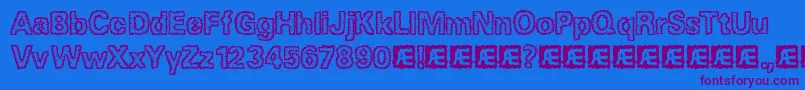 JaggedBrk Font – Purple Fonts on Blue Background