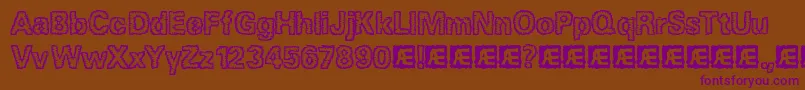 JaggedBrk Font – Purple Fonts on Brown Background