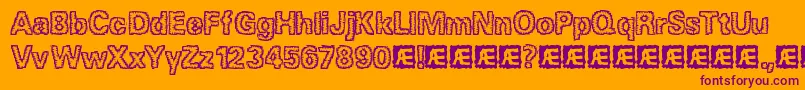 JaggedBrk Font – Purple Fonts on Orange Background