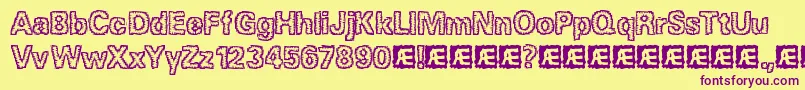 Шрифт JaggedBrk – фиолетовые шрифты на жёлтом фоне