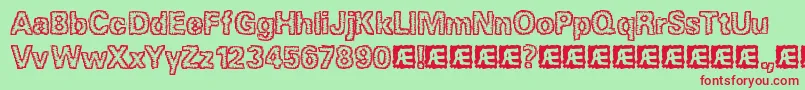 JaggedBrk Font – Red Fonts on Green Background