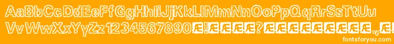 JaggedBrk Font – White Fonts on Orange Background