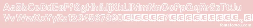 JaggedBrk Font – White Fonts on Pink Background